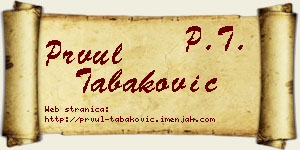 Prvul Tabaković vizit kartica